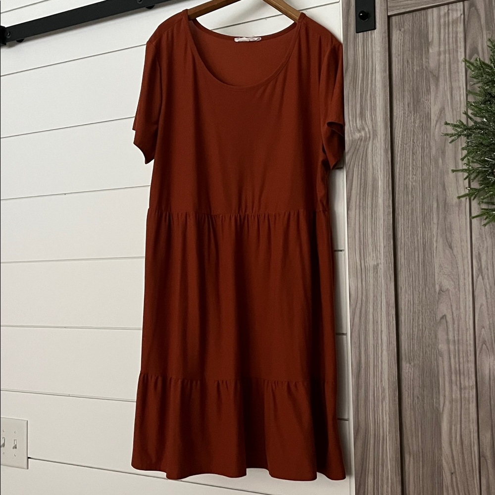 Pink Rose Terracotta Midi Dress